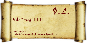 Váray Lili névjegykártya